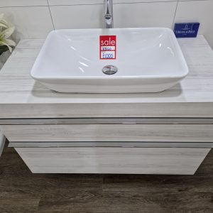 Villeroy & Boch 100cm White Wood 2 Drawer Vanity Unit